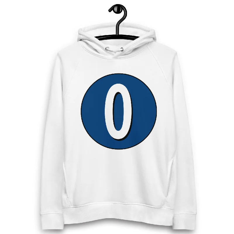 Unisex pullover hoodie: White on Navy Blue 0 Puff Sleeve Stylish