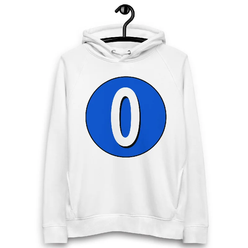 Unisex pullover hoodie: White on Periwinkle 0 Thin Wool Pullover