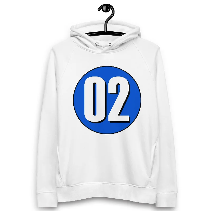 Unisex pullover hoodie: White on Periwinkle 02 Boxy Neck Sweater