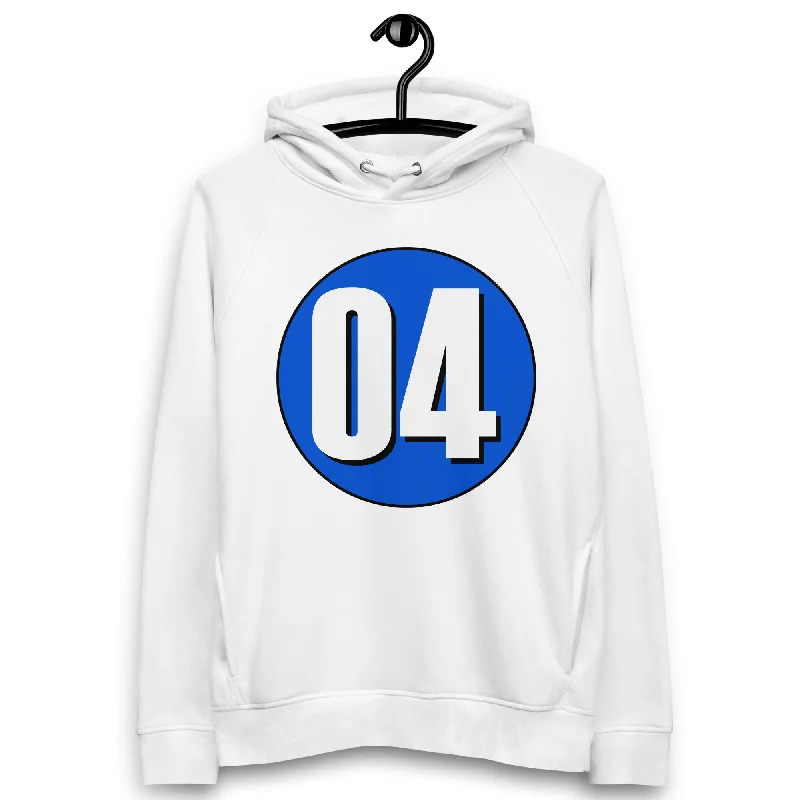 Unisex pullover hoodie: White on Periwinkle 04 Turtleneck Warm Pullover