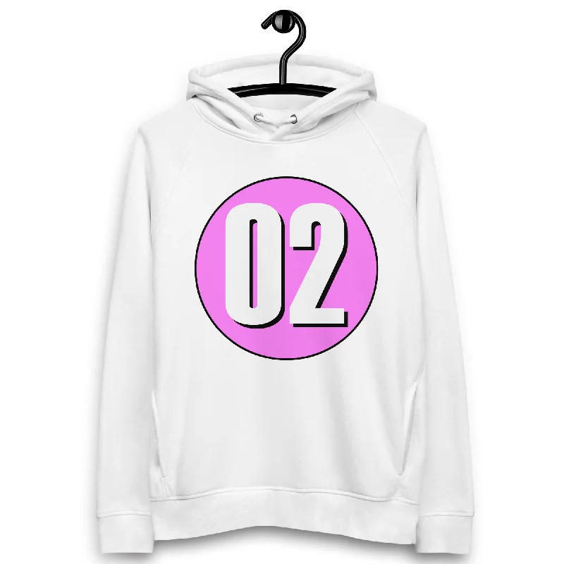 Unisex pullover hoodie: White on Pink 02 Sheath Sleeve Elegant