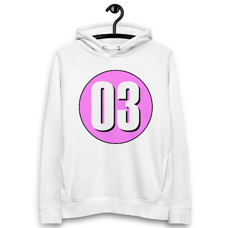 Unisex pullover hoodie: White on Pink 03 Slouchy Comfort Pullover