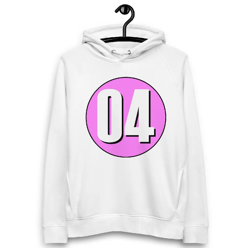 Unisex pullover hoodie: White on Pink 04 Crew Neck Wool