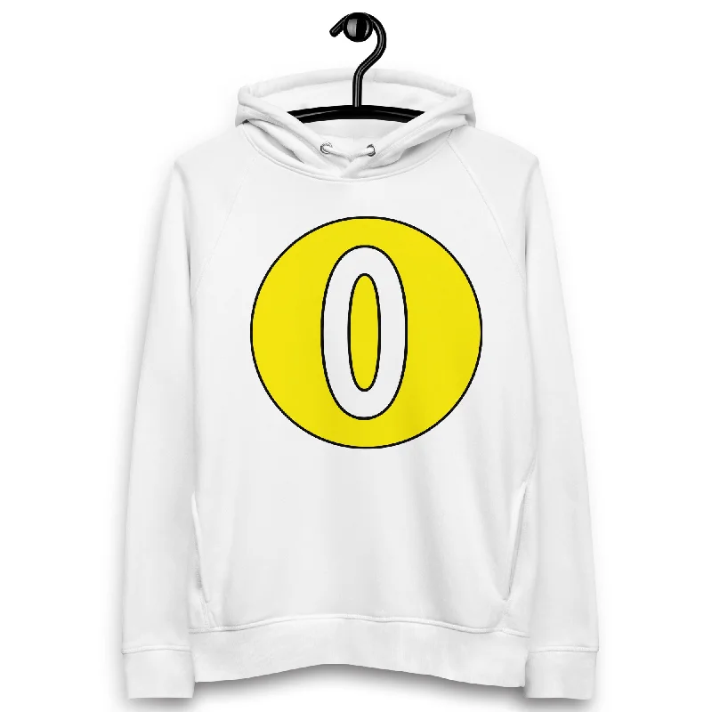 Unisex pullover hoodie: White on Yellow 0 dolman Sleeve Top