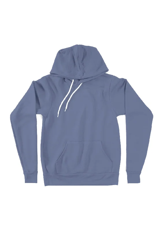 Unisex Sponge Fleece Pullover Hoodie – Lavender Blue Asymmetrical Neck Pullover