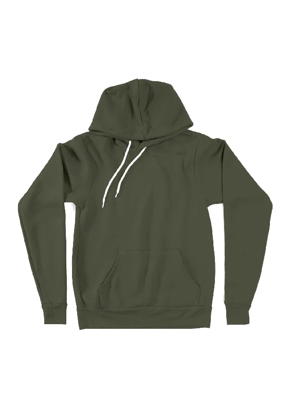 Unisex Sponge Fleece Pullover Hoodie – Military Green Bardot Neck Top