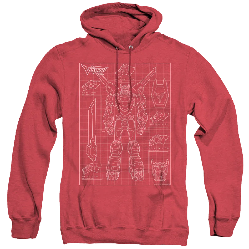 Voltron Voltron Schematic - Heather Pullover Hoodie Bolero Style Sweater