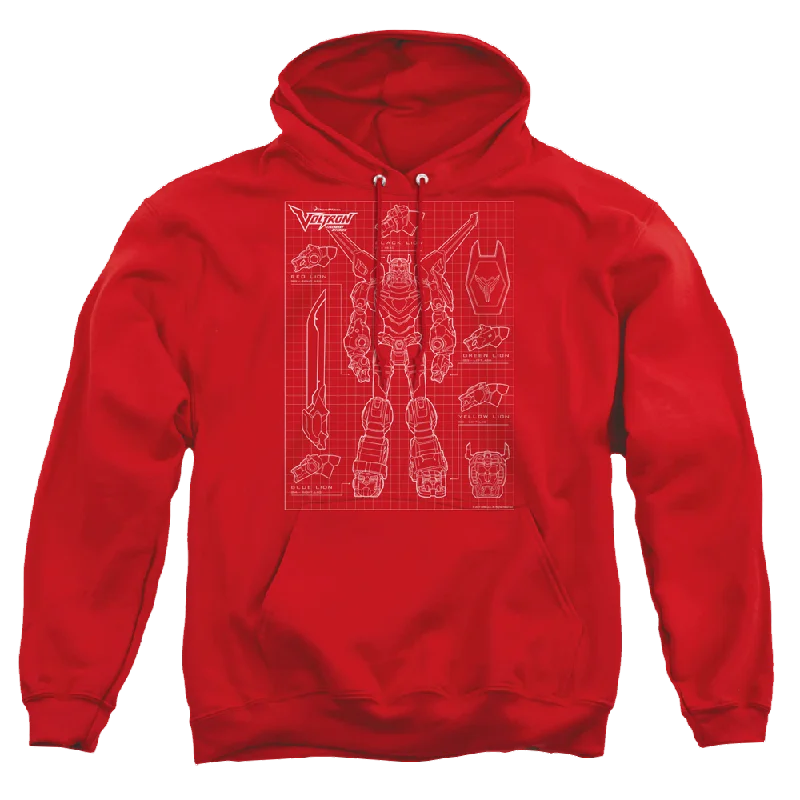 Voltron Voltron Schematic - Pullover Hoodie Cap Sleeve Casual