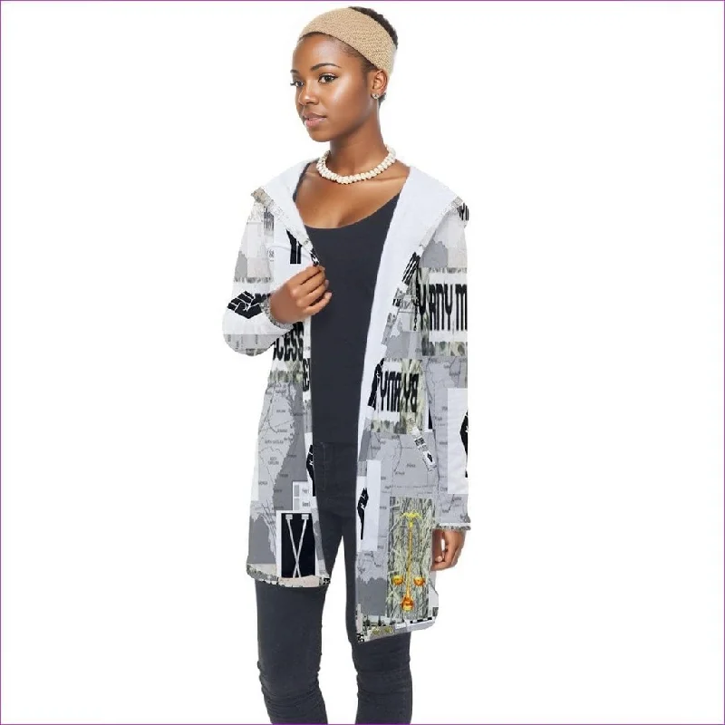 B.A.M.N 2 Longline Hooded Cardigan Fleece Cardigan Nylon Polyester