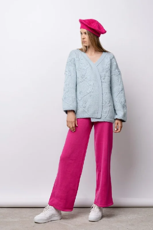 Rosa Short Cardigan Light Blue Stretchy Elastic Breathable