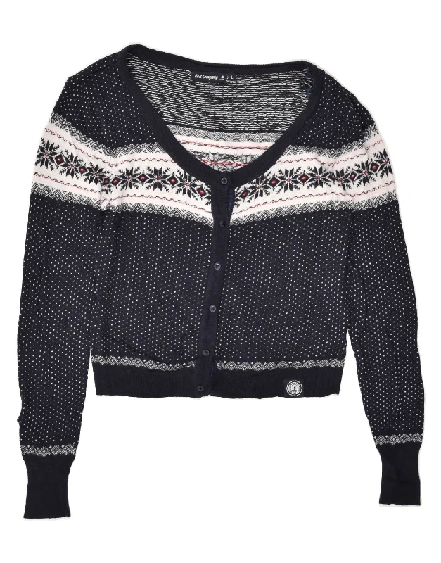 BEST COMPANY Womens Crop Cardigan Sweater UK 14 Large Navy Blue Polka Dot Spandex Rayon Corduroy BEST COMPANY Womens Crop Cardigan Sweater UK 14 Large Navy Blue Polka Dot Spandex Rayon Corduroy