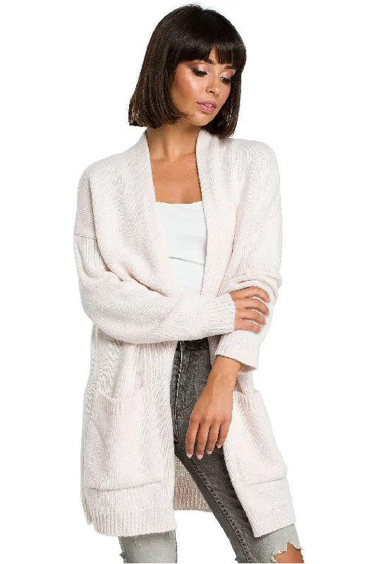 Long Unbuttoned Cardigan Embroidered Appliqued Beaded