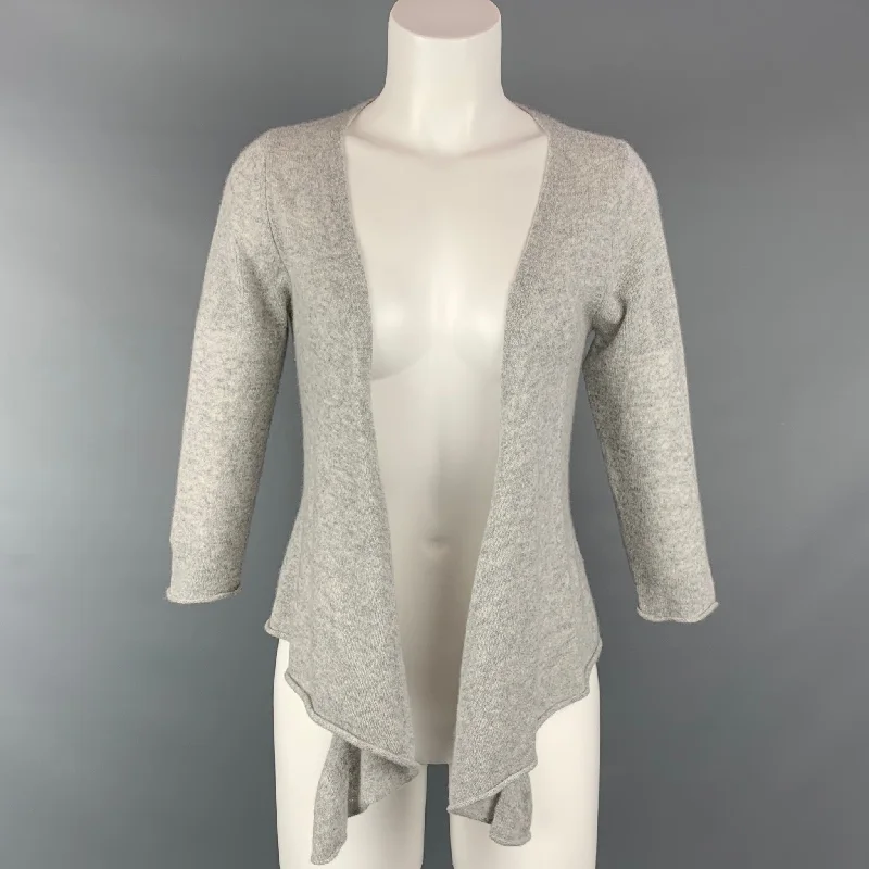 CLAUDIA NICHOLE Size S Grey Heather Knitted Cashmere Cardigan Seamless Knitted Crochet CLAUDIA NICHOLE Size S Grey Heather Knitted Cashmere Cardigan Seamless Knitted Crochet