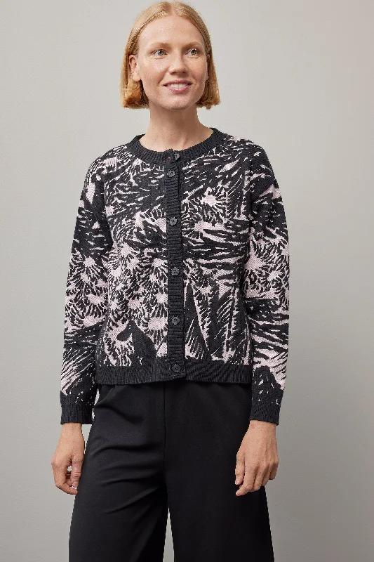 Cotton Cardigan Autumn Garden Asymmetrical,ymmetric Pencil Cardigan