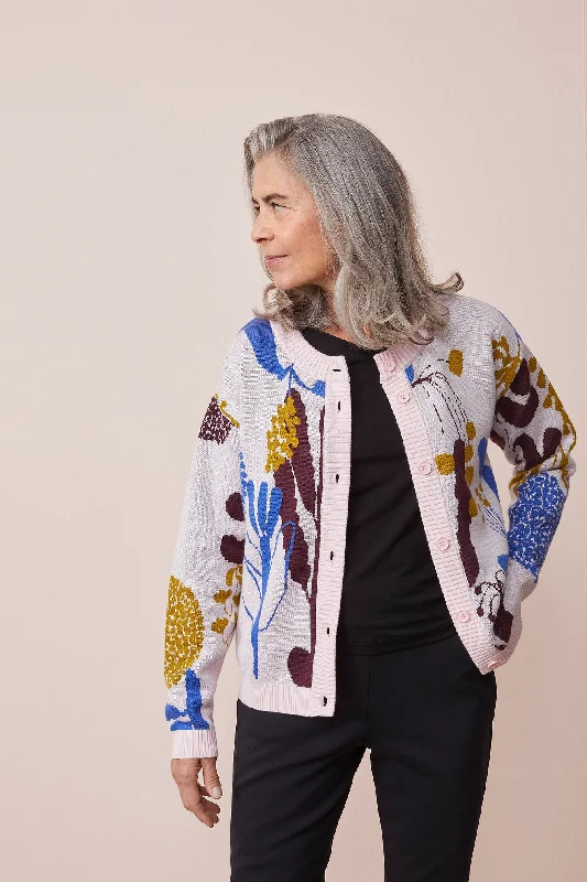 Cotton Cardigan Wild Garden Open Front Closed Front Wrap Front