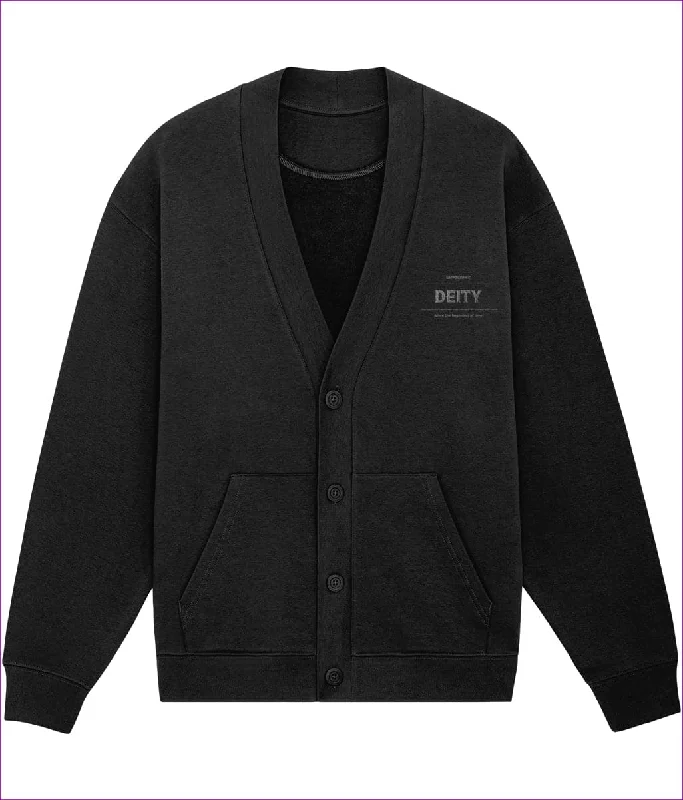 Deity Embroidered Premium Organic Fletcher Cardigan Slim Fit Regular Fit Oversized