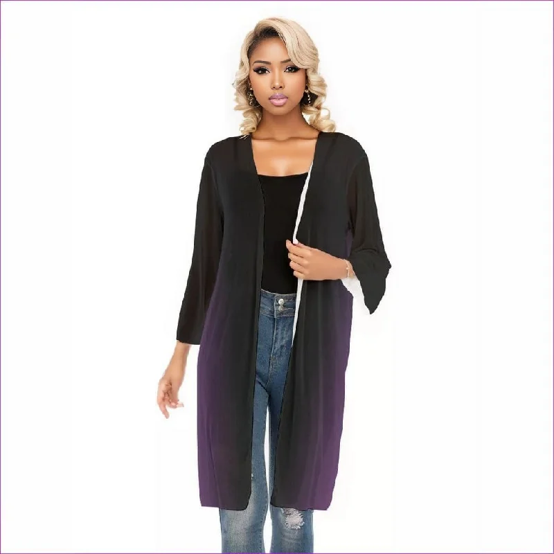 Fade Womens V-neck Mesh Cardigan Welt Pockets Slit Pockets Flap Pockets