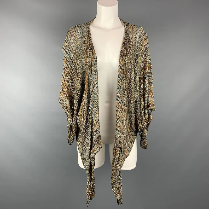 GEORGINA ESTEFANIA Size One Size Multi-Color Rayon Cardigan Asymmetrical,ymmetric Pencil Cardigan GEORGINA ESTEFANIA Size One Size Multi-Color Rayon Cardigan Asymmetrical,ymmetric Pencil Cardigan