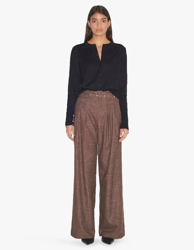 Amanda Knit Cardigan - Black Denim Fabric Leather Fabric Suede Fabric