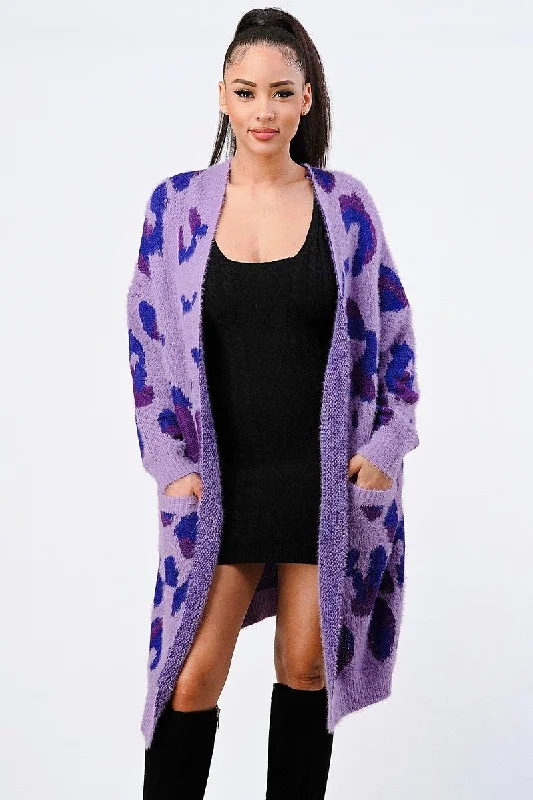 Leopard Angora Sweater Oversized Cardigan -Ships from The US Houndstooth Herringbone Solid Leopard Angora Sweater Oversized Cardigan -Ships from The US Houndstooth Herringbone Solid