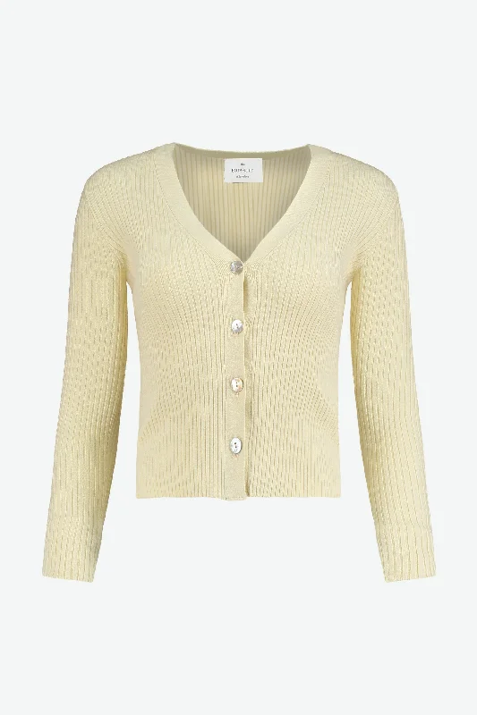 Lima Cardigan Ivory White Boxy Cardigan Fitted Cardigan A-Line