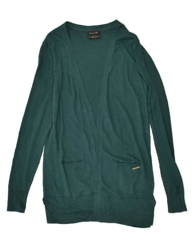 MASSIMO DUTTI Womens Cardigan Sweater UK 12 Medium Green Cotton Fleece Cardigan Nylon Polyester MASSIMO DUTTI Womens Cardigan Sweater UK 12 Medium Green Cotton Fleece Cardigan Nylon Polyester
