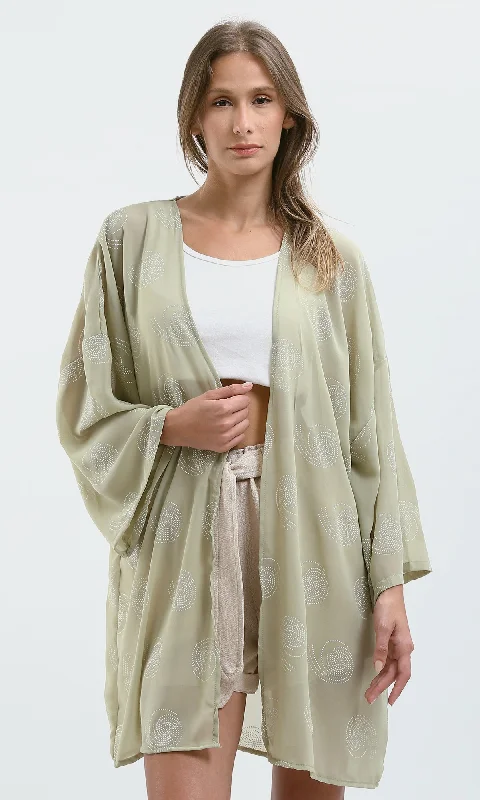 O187204 Casual Patterned Khaki Short Sleeves Cardigan Collared Crew Neck Turtle Neck O187204 Casual Patterned Khaki Short Sleeves Cardigan Collared Crew Neck Turtle Neck