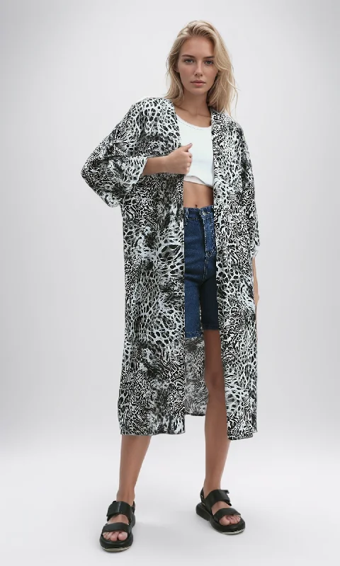 O191894 French Connection Leopard Whisper Cardigan Sequined Glittery Shiny
