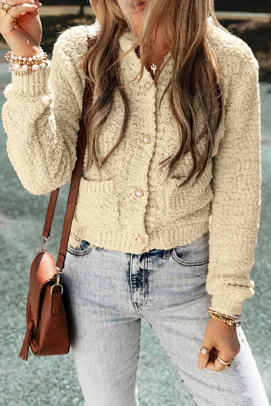 Oatmeal Pearl Buttons Popcorn Textured Sweater Cardigan Button Cardigan Zip Cardigan Pullover Cardigan Oatmeal Pearl Buttons Popcorn Textured Sweater Cardigan Button Cardigan Zip Cardigan Pullover Cardigan