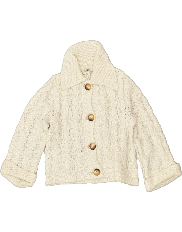 ONYX Womens Cardigan Sweater UK 16 Large Off White Acrylic Rayon Fabric Velvet Fabric Corduroy Fabric ONYX Womens Cardigan Sweater UK 16 Large Off White Acrylic Rayon Fabric Velvet Fabric Corduroy Fabric