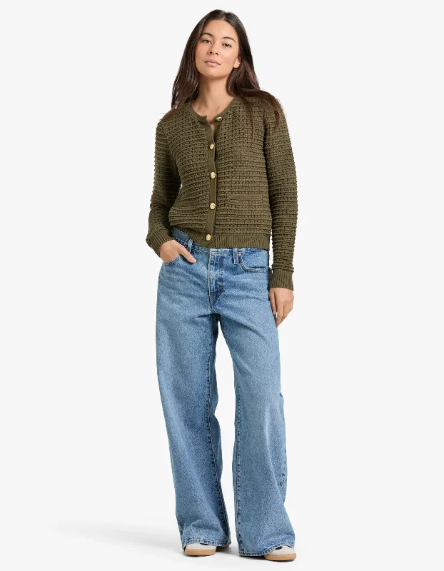 Marlee Cardigan - Army Beaded Cardigan Sequined Faux Fur