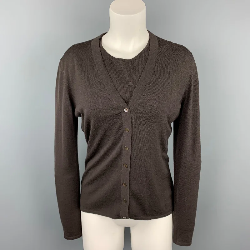 TSE Size L Brown Knitted Wool Buttoned Cardigan Wool Cardigan Cotton Cardigan Cashmere Cardigan TSE Size L Brown Knitted Wool Buttoned Cardigan Wool Cardigan Cotton Cardigan Cashmere Cardigan