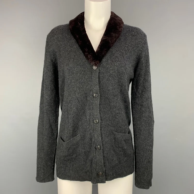 TSE Size S Charcoal Knitted Cashmere Buttoned Cardigan Jersey Fabric Tulle Fabric Batik Fabric TSE Size S Charcoal Knitted Cashmere Buttoned Cardigan Jersey Fabric Tulle Fabric Batik Fabric