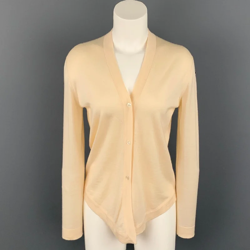 VINTAGE Size M Cream Knitted Cashmere / Silk Asymmetrical Cardigan Mesh Fabric Canvas Fabric Denim Fabric VINTAGE Size M Cream Knitted Cashmere / Silk Asymmetrical Cardigan Mesh Fabric Canvas Fabric Denim Fabric