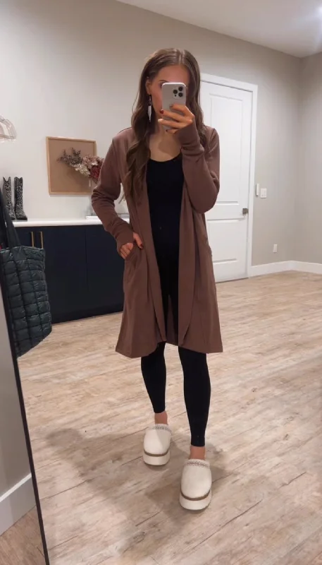 Butter Long Sleeve Open Cardigan Thin Thick Dense