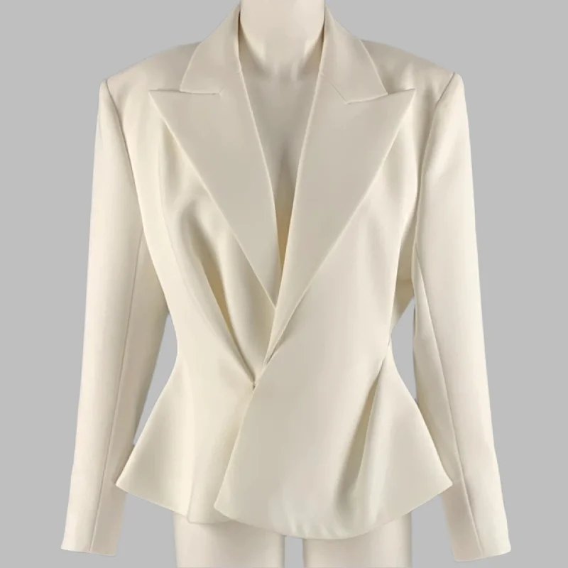 ALEXANDER VAUTHIER Size 10 White Off White Blazer Women's Denim Suit