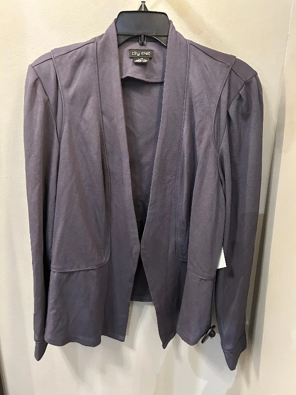 Blazer By City Chic In Grey, Size: L Women's Designer Suit