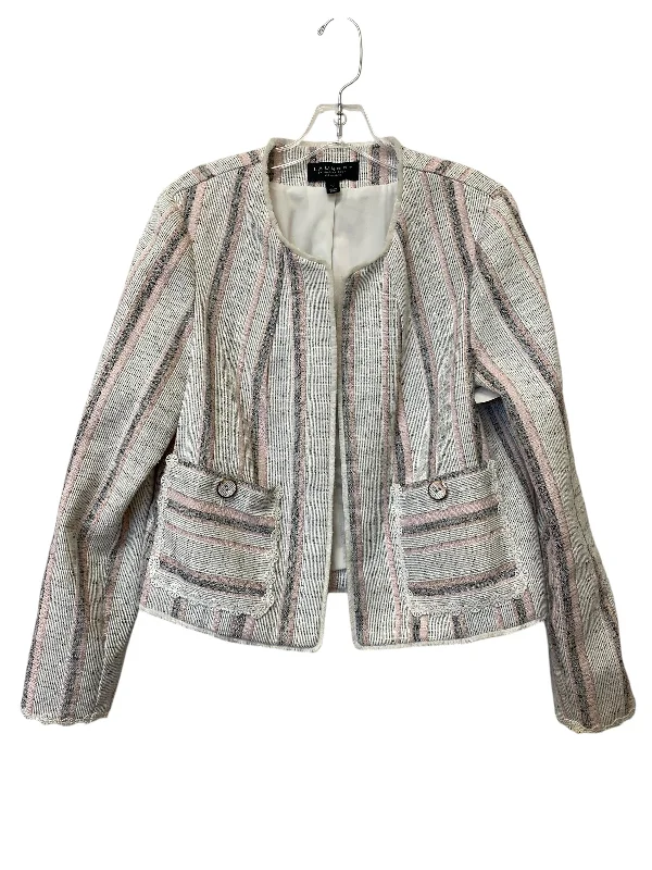 Blazer By Laundry In Pink & White, Size: 10 Women's Lightweight Blazer
