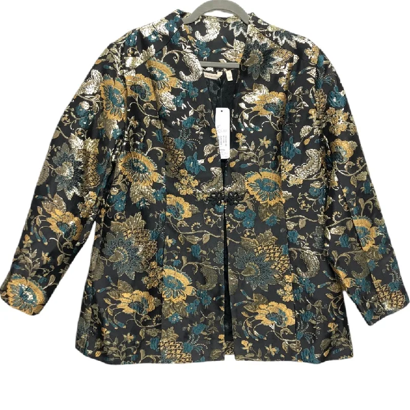 Blazer By Soft Surroundings In Black & Gold, Size: L Women's Luxury Jacket