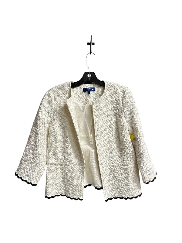 Blazer By Talbots In Cream, Size: M Women's Plaid Suit