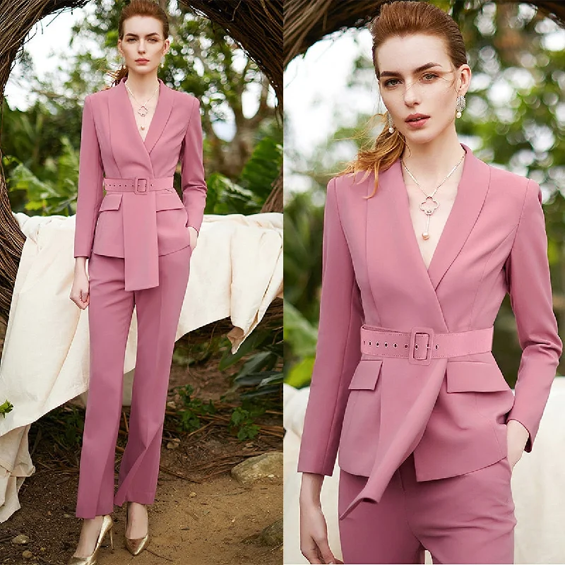 Celebrity Tailored Women Pants Suits Slim Fit Prom Party Wear Blazer For Wedding Wide Leg 2 Pieces Women's Trendy Jacket