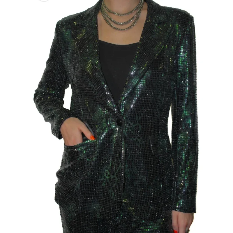 Emerald Glamour Blazer In Emerald Green Women's Unique Blazer