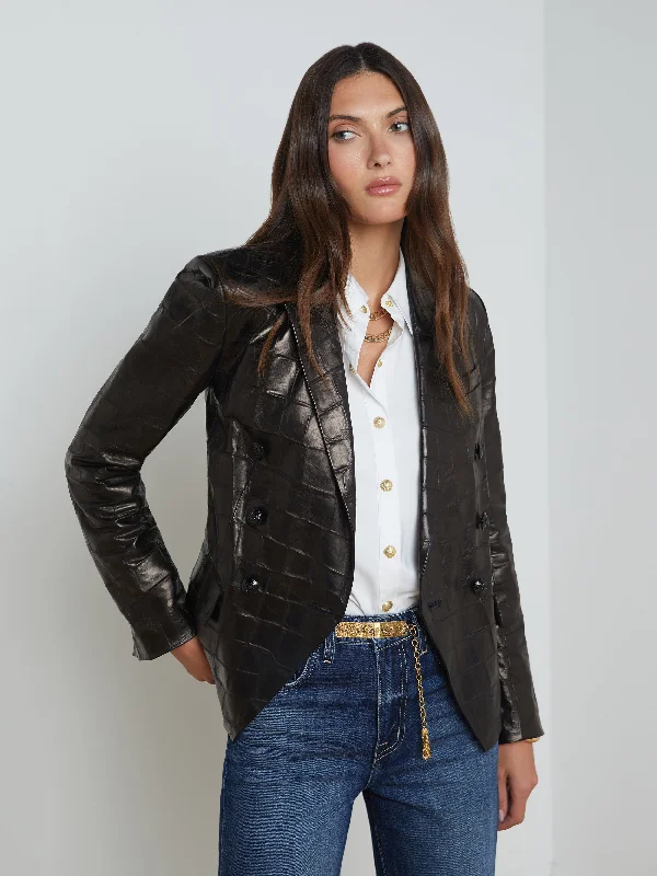 Kenzie Leather Blazer Women's Vintage Suit
