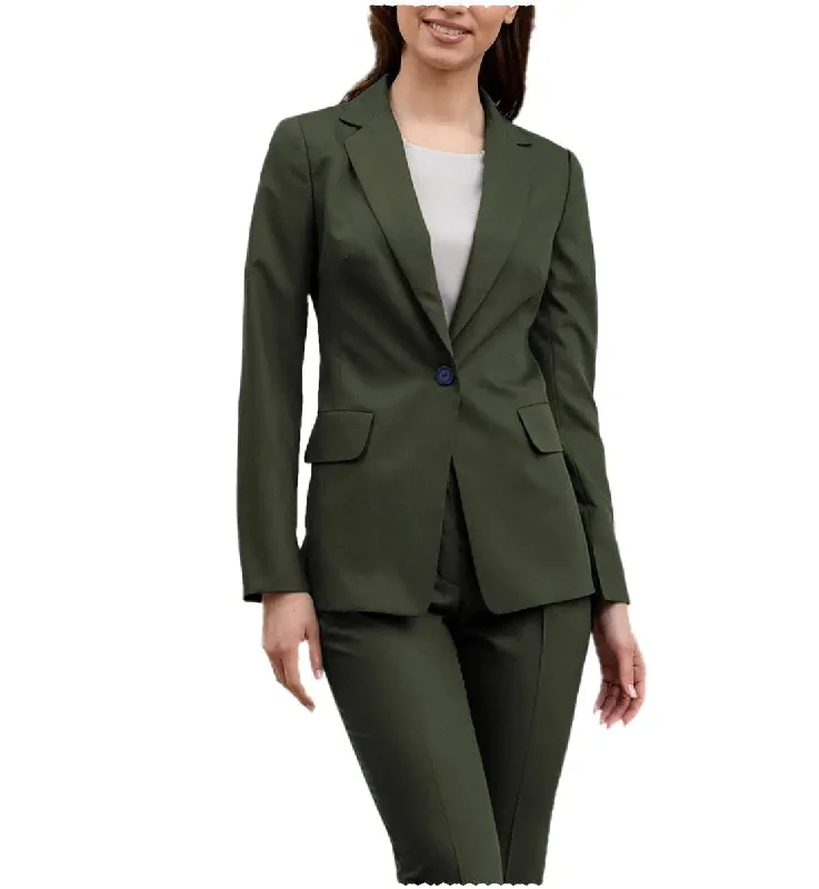 Leisure Single Buttons Notch Lapel Wowen Suit (Blazer+Pants) Women's Luxury Jacket