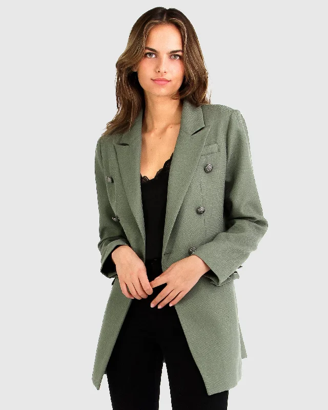 Princess Polina Textured Weave Blazer - Military Women's Print Jacket