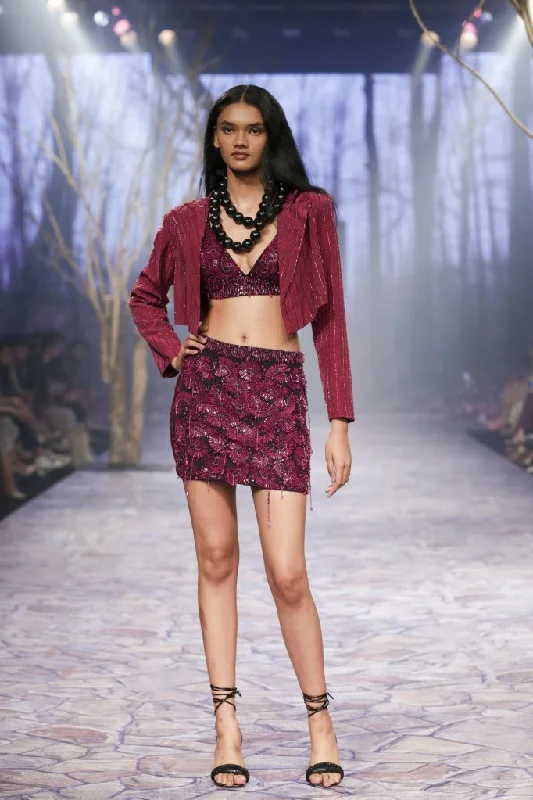 Embroidered blazer set Women's Luxury Jacket