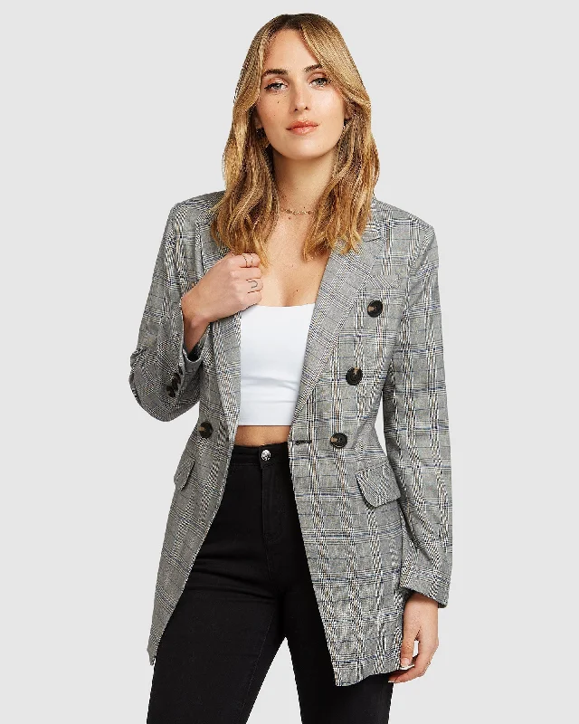 Too Cool For Work Plaid Blazer Women's Stripe Blazer