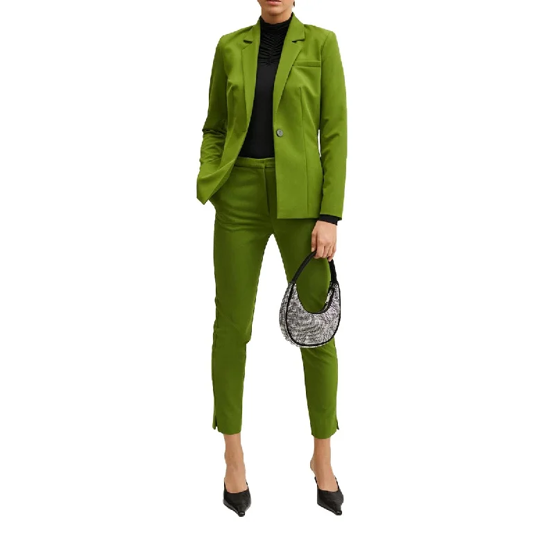 Women Blazer Set Stylish Solid Long Sleeve Top Straight Loose Pants Sets High Streetwear Women's Elegant Suit