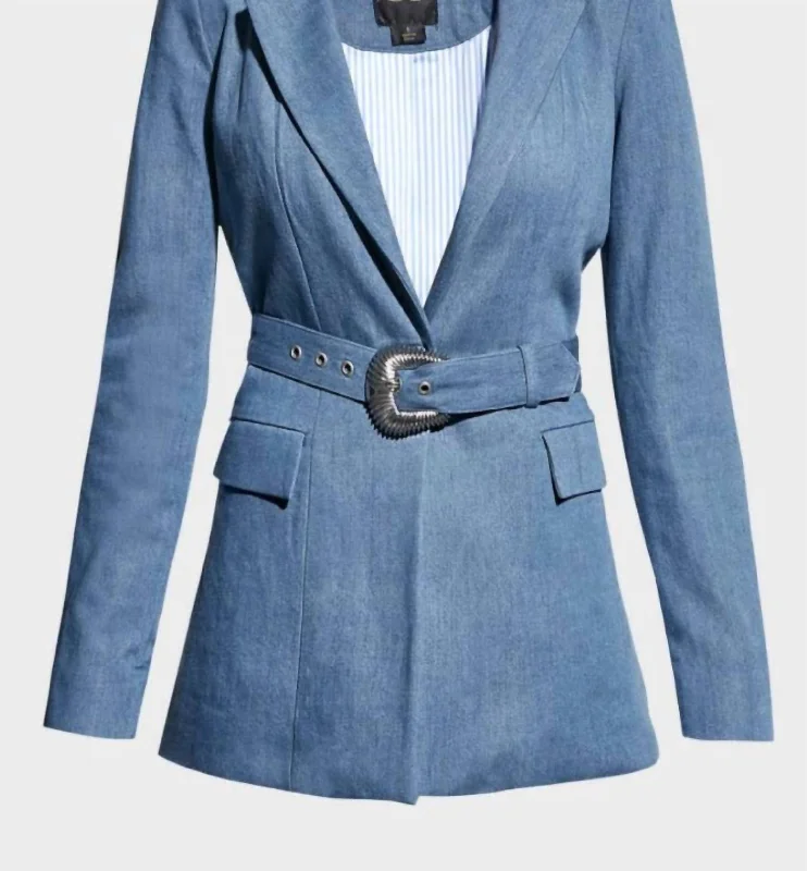 Women's Dominga Blazer In Denim Women's Banquet Suit