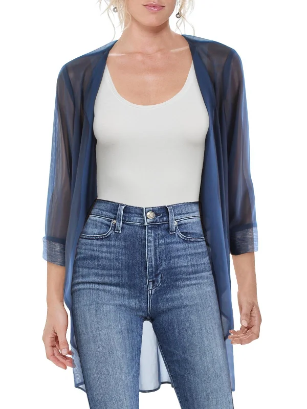 Womens Mesh Contrast Trim Duster Blazer Women's Adventure Blazer